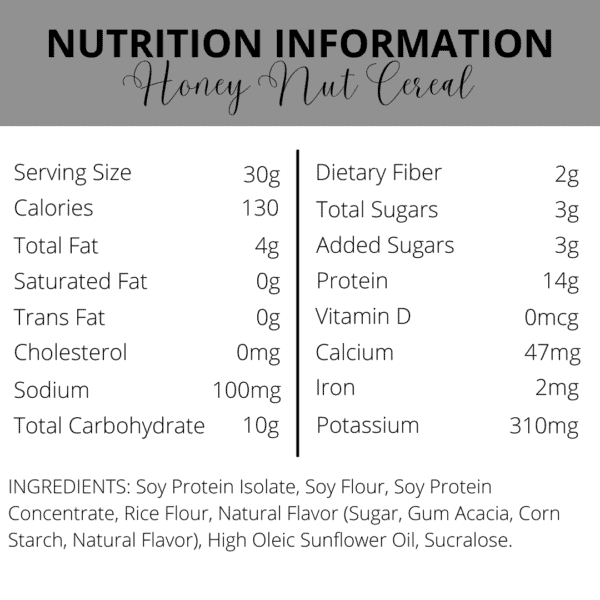 Nutrition Information | Honey Nut Cereal | South Ogden, UT | Timeless Med Spa