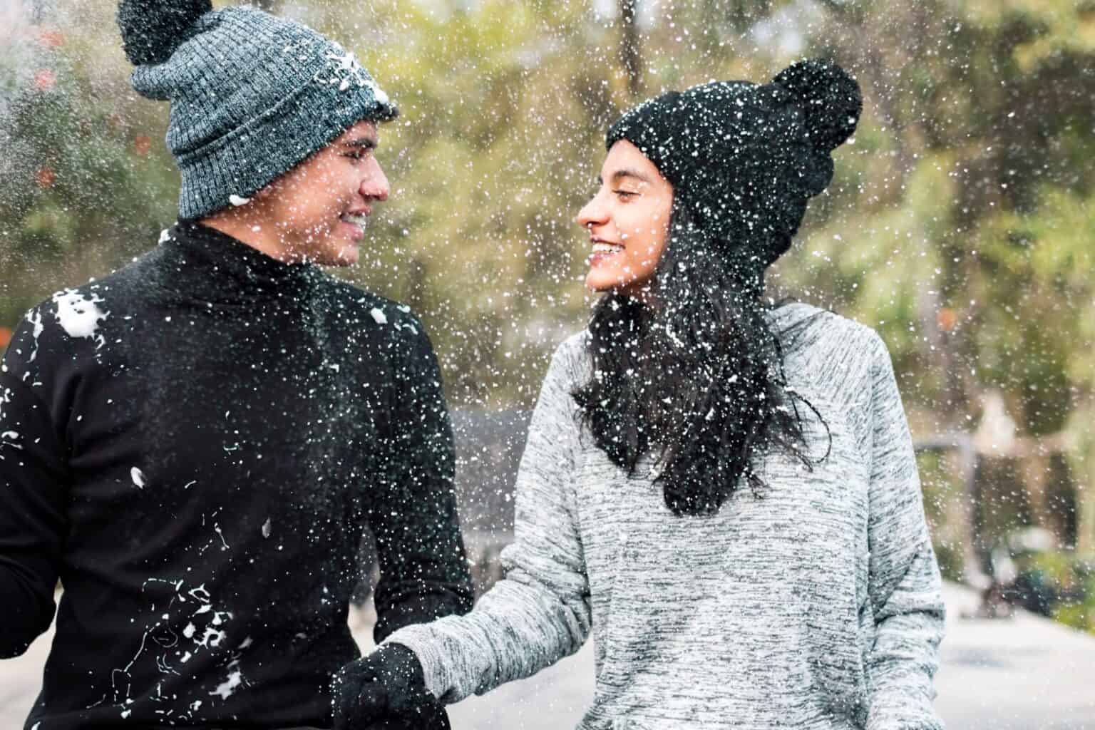 The Best Winter Skin Care Routine -Winter-snow-couple | South Ogden, UT | Timeless Med Spa