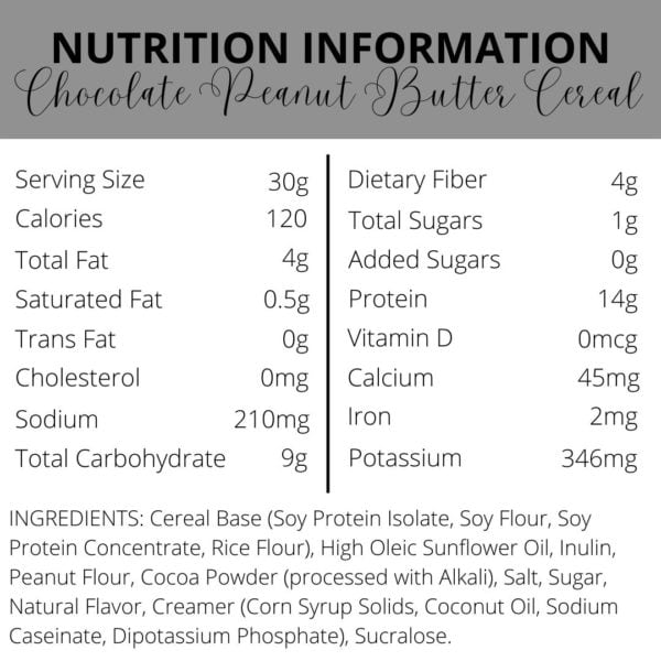 Nutrition Information | Chocolate Peanut butter Cereal | South Ogden, UT | Timeless Med Spa